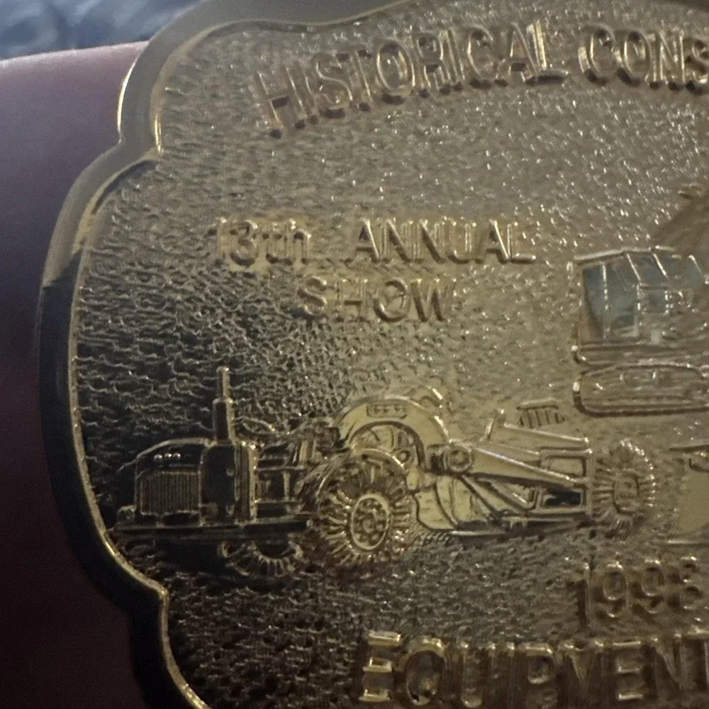Historical Construction Equipment Show Belt Buckle Limited Edition Embossed 1998